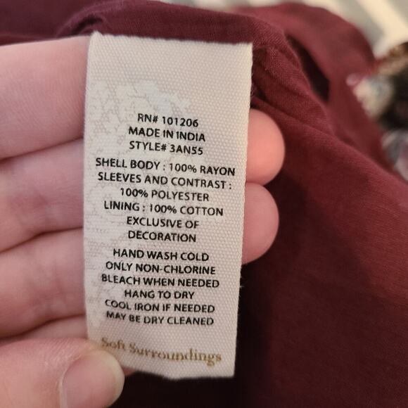 Soft Surroundings Size XS Petite Aideen Mixed Print Maxi Dress - Picture 7 of 11